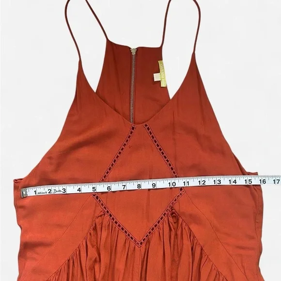 Gianni Bini Rust Flowy Babydoll Dress Size Small - Picture 6 of 9